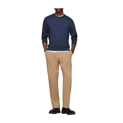 Tommy Hilfiger Pullover Maglia Uomo a girocollo in cotone Indaco A24 - TOMMY HILFIGERMW28046 - DVI - S - Francavilla Moda
